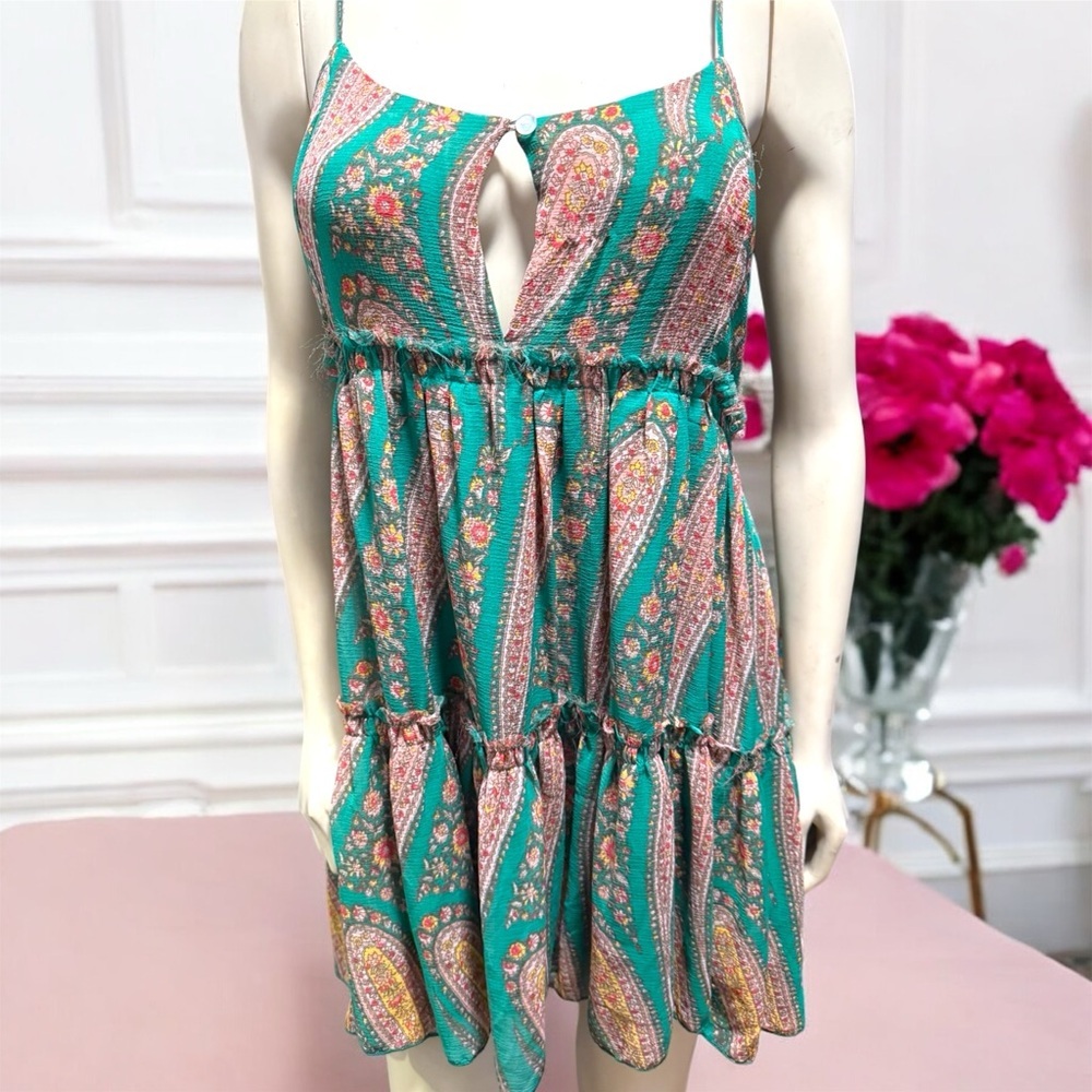 NWT Urban outfitters Rory Printed Chiffon Mini Dress Size M - Picture 6 of 13